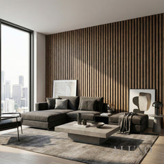 Panelux™ Pro Wide 3-Sided Wood Veneer Smoked Oak Wall Panels - 240cm x 30cm (Set Of 2)