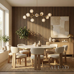Aluxo Premium 3-Sided Wood Veneer Walnut WIDE SLAT Wall Panels - 240cm x 30cm (Set Of 2)