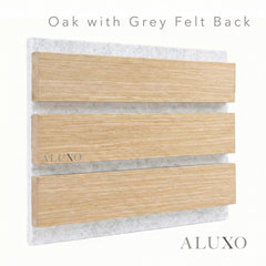 Panelux™ Pro Wide 3-Sided Wood Veneer Oak Wall Panels | Grey Felt Backing - 240cm x 30cm (Set Of 2)