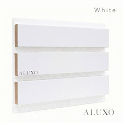 Panelux™ Pro Wide White Coloured Wall Panel | White Felt Backing 240cm x 30cm (Set of 2)