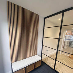 ALUXO® Acoustic Slatted Wall Panels 240 x 60cm - Light Oak (White Oak)
