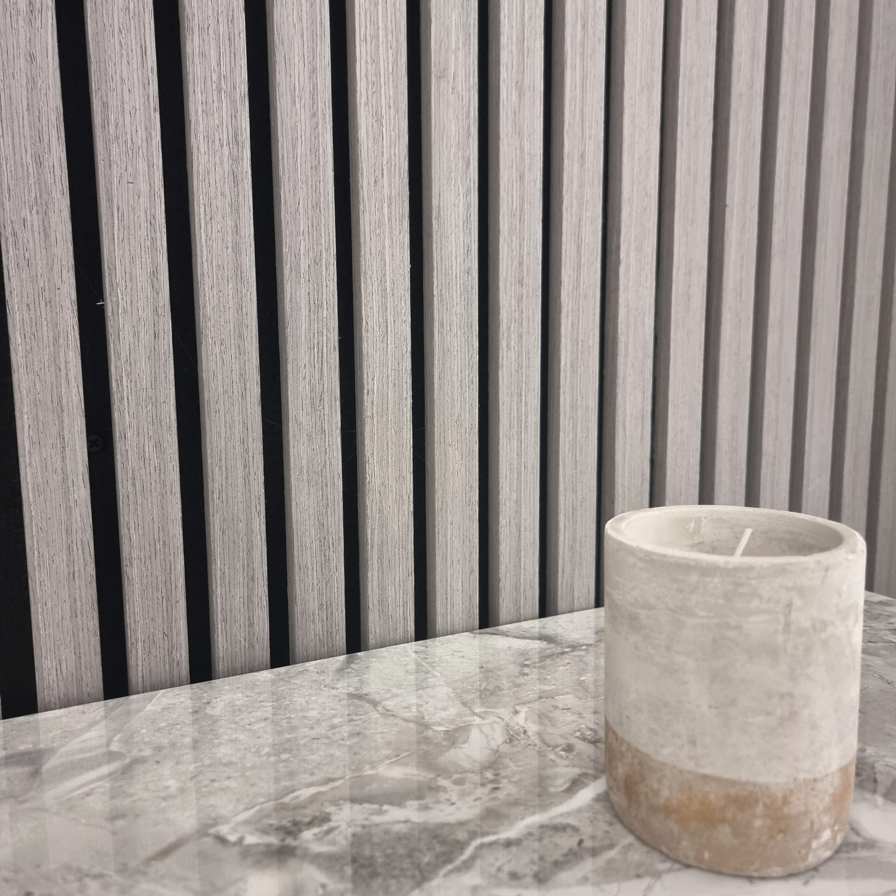 Acoustic Slatted Wall Panels 240 x 60cm - Ash Grey