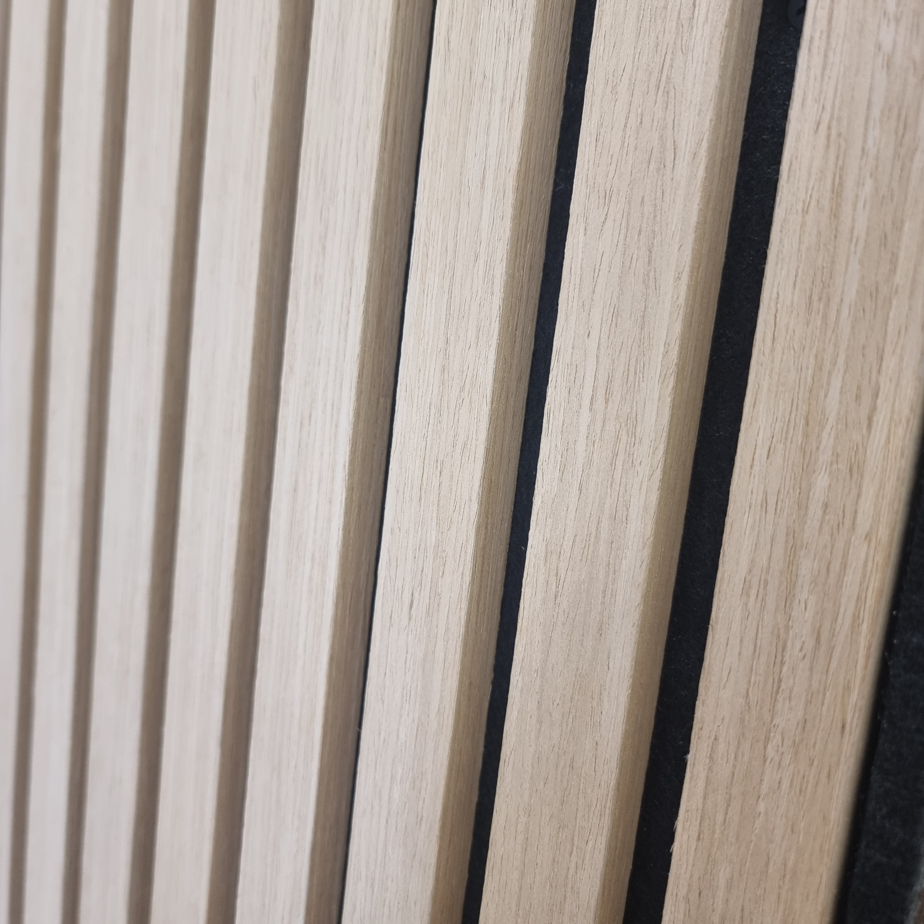 Acoustic Slatted Wall Panels 240 x 60cm - Light Oak