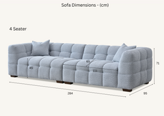 ALUXO® Tribeca Bubble Sofa Collection in Oatmeal Beige Bouclé – 3/4 Seater Sofa, Armchair & Footstool