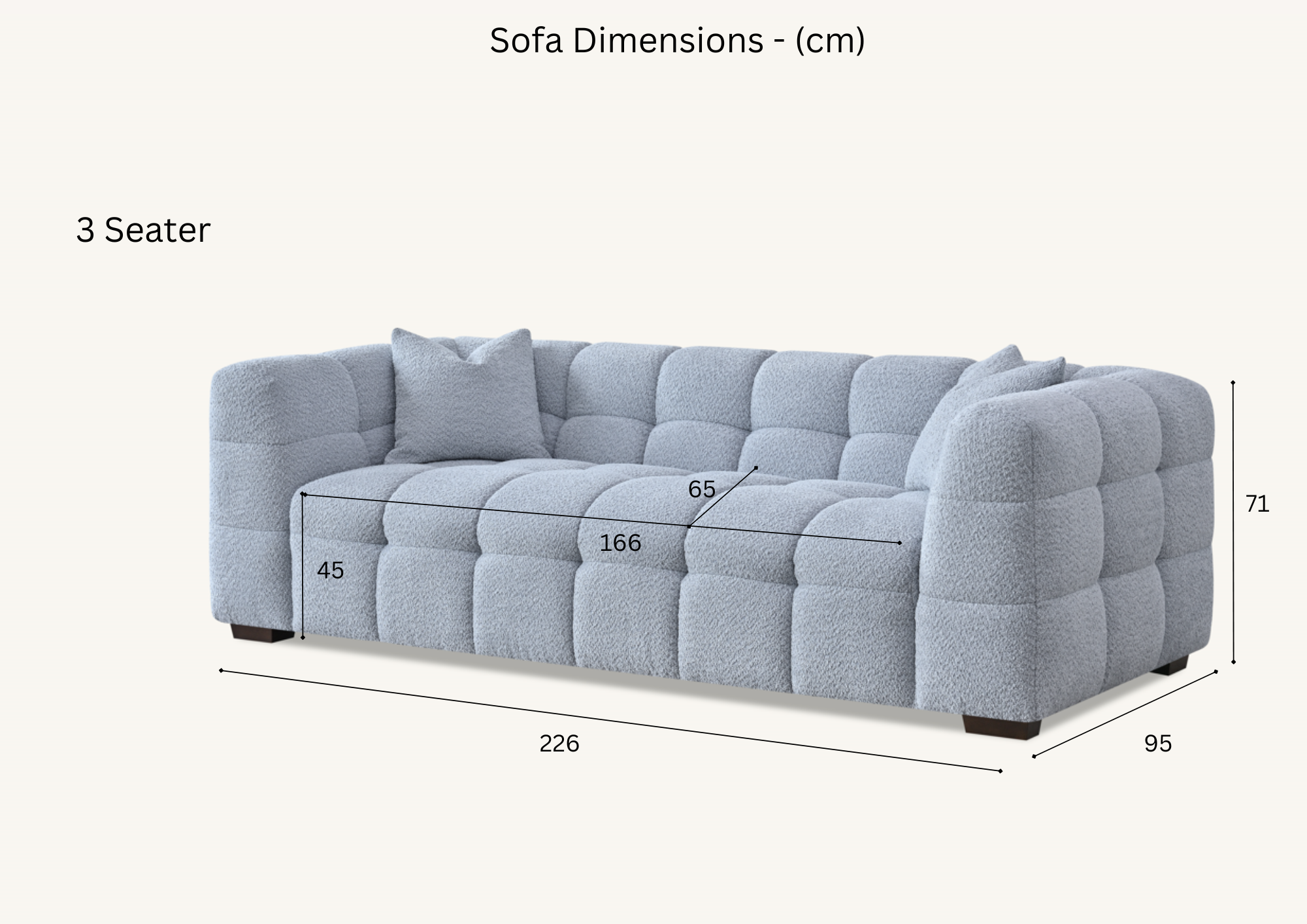 Tribeca Sofa Range in Pearl Boucle Fabric