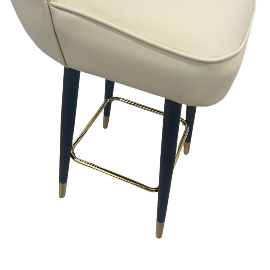 Bjorn Bar Stools in Cream Leather