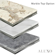 Urban 180cm Marble Dining Table with Chrome U Base – White | Light Grey | Cream