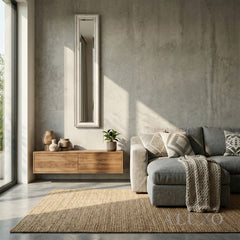 Lumi Antique White Narrow Slim Wall Mirror - 135cm x 19cm