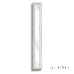 Lumi Antique White Narrow Slim Wall Mirror - 135cm x 19cm