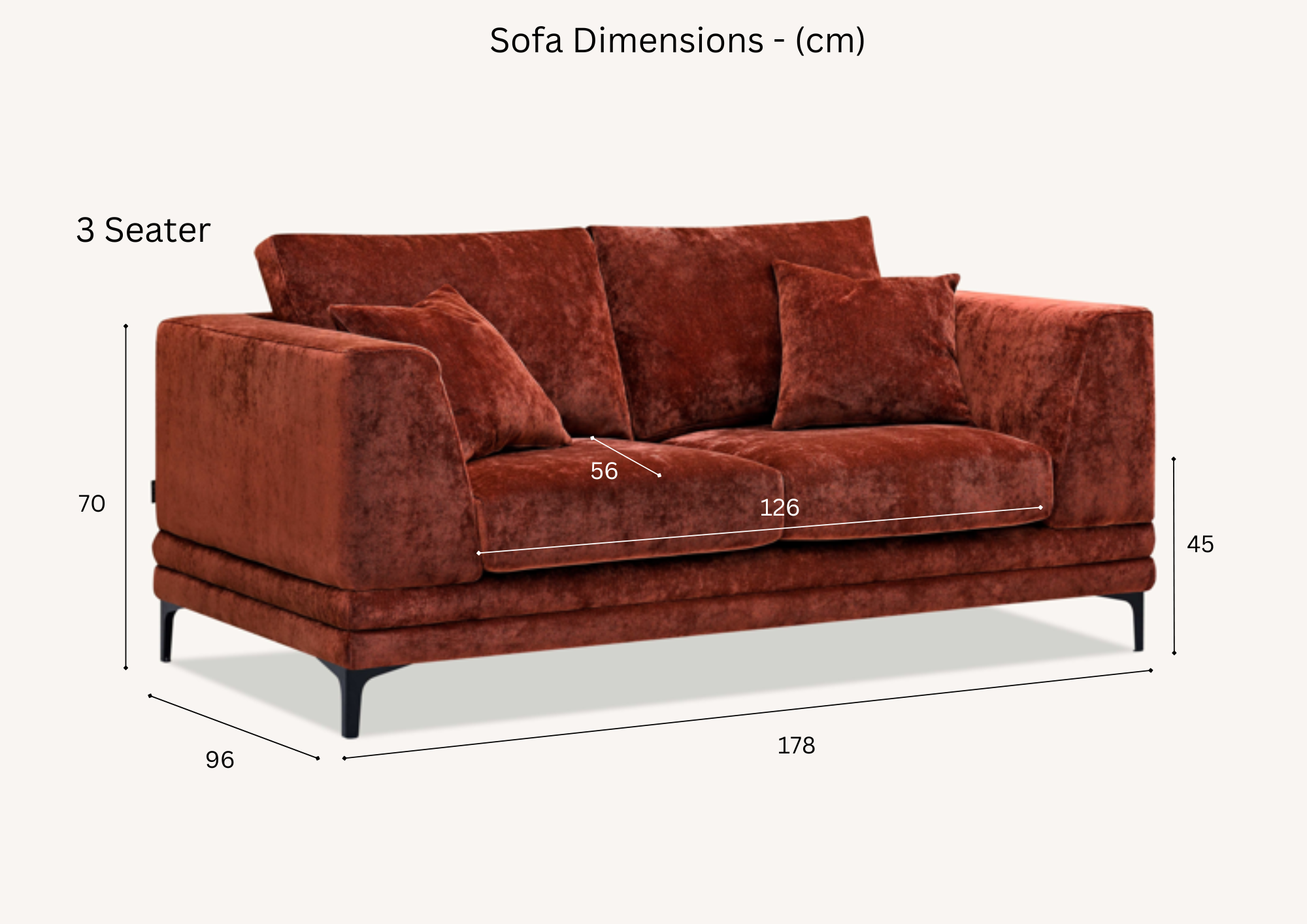 Lenox Sofa Range in Rust Velvet