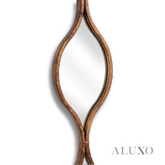 Elden Sculptural Wavy Slim Wall Mirror in Aged Gold - 146cm