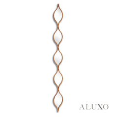 Elden Sculptural Wavy Slim Wall Mirror in Aged Gold - 146cm