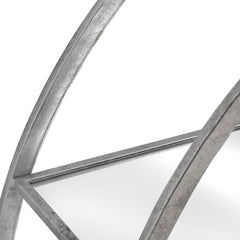 Large Circular Silver Wall Shelf – 92cm Modern Metal Geometric Display with Multi Shelves