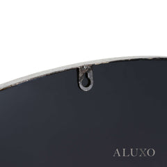 Orel Large Circular Statement Wall Mirror in Silver Foil - 125cm