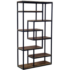 Tall Industrial Metal Shelf Unit – 6-Tier Open Display Shelving, 203cm Room Divider