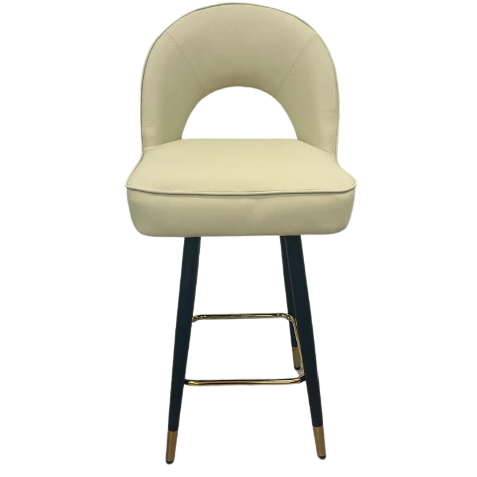 Bjorn Bar Stools in Cream Leather Aluxo