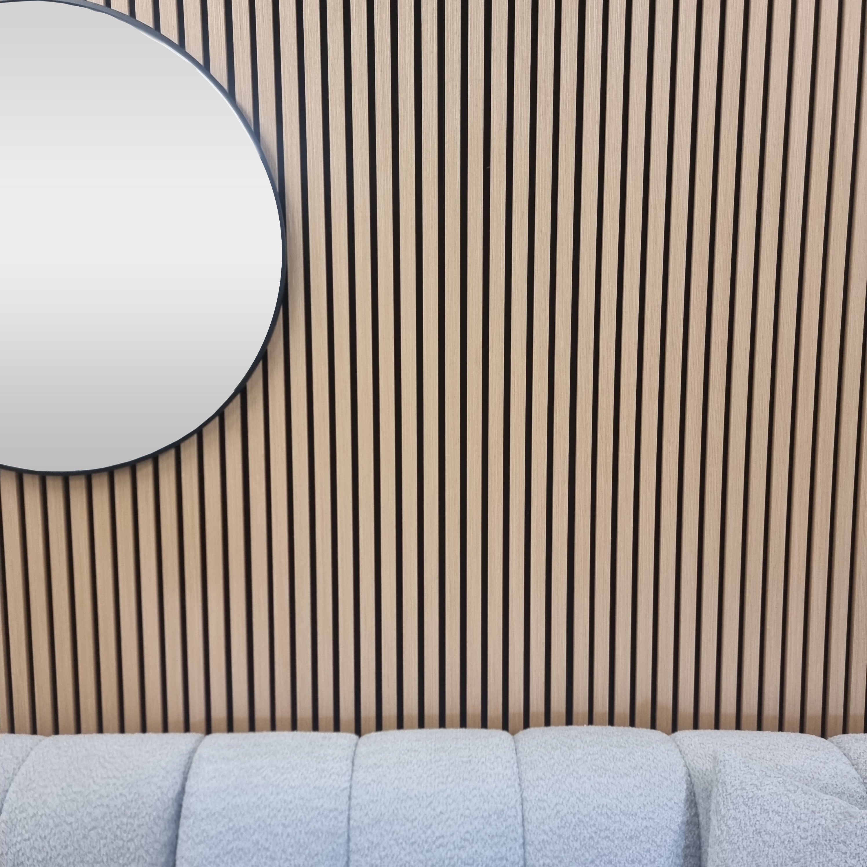 Acoustic Slatted Wall Panels 240 x 60cm - Light Oak