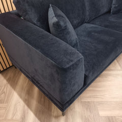 ALUXO® Lenox 3 & 2 Seater Sofa – Aegean Blue Velvet | Mid-Century Modern Comfort