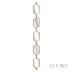 Elden Geometric Linked Slim Wall Mirror in Gold - 145cm