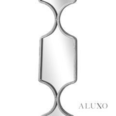 Elden Geometric Linked Slim Wall Mirror in Silver - 145cm