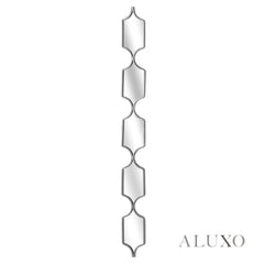 Elden Geometric Linked Slim Wall Mirror in Silver - 145cm