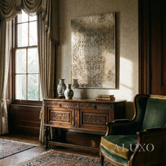 Eora Antique Etched & Foxed Wall Art Mirror - 92cm x 62cm