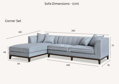ALUXO® Cooper Left Hand Corner Sofa – Dolphin Grey Bouclé Fabric