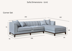 ALUXO® Cooper Right Hand Corner Sofa – Dolphin Grey Bouclé
