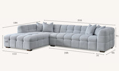 ALUXO® Tribeca Bubble Left Hand Corner Sofa – Oatmeal Beige Bouclé Fabric