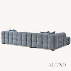 ALUXO® Tribeca Bubble Left Hand Corner Sofa – Iron Grey Bouclé Fabric