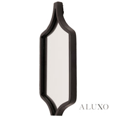 Elden Geometric Linked Slim Wall Mirror in Matte Black - 145cm