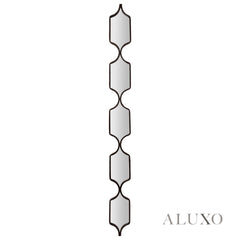 Elden Geometric Linked Slim Wall Mirror in Matte Black - 145cm