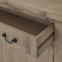 Copgrove 2 Door Sideboard – French-Inspired Washed Wood Storage Unit with Drawer, 120cm