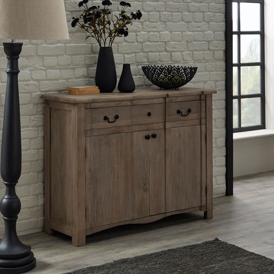 Copgrove 2 Door Sideboard – French-Inspired Washed Wood Storage Unit with Drawer, 120cm