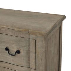 Copgrove 6 Drawer Chest – French Style Washed Wood Storage with Iron Handles, 200cm