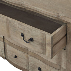 Copgrove 3 Drawer Chest – Washed Wood French Style Cabinet with Iron Handles, 120cm