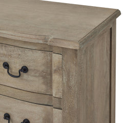 Copgrove 3 Drawer Chest – Washed Wood French Style Cabinet with Iron Handles, 120cm
