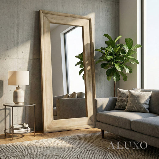 Lumi Copgrove Large Bleached Hardwood Full Length Mirror - 200cm x 100cm