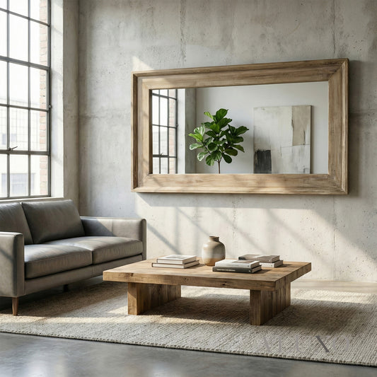 Lumi Copgrove Large Bleached Hardwood Full Length Mirror - 200cm x 100cm