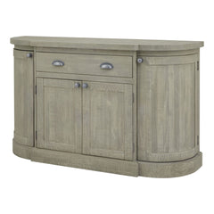 Saltaire 4 Door Sideboard with Drawer – Curved Grey Pine Storage Unit, 153cm