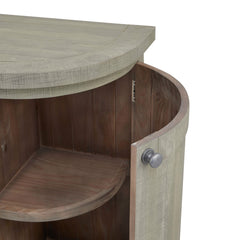 Saltaire 4 Door Sideboard with Drawer – Curved Grey Pine Storage Unit, 153cm
