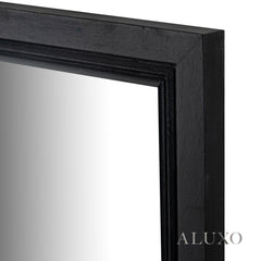 Torin Black Wood Large Window Wall Mirror - 150cm