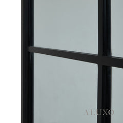 Torin Black Wood XL Window Wall Mirror - 170cm