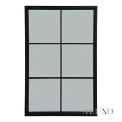 Torin Black Wood XL Window Wall Mirror - 170cm