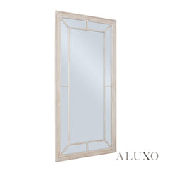 Torin Large Washed Wood Architectural Window Wall Mirror - 200cm