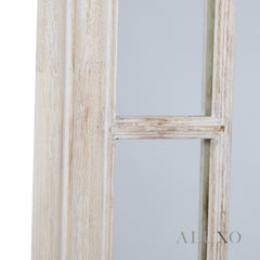 Torin Medium Washed Wood Architectural Window Wall Mirror - 150cm