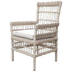 Provence Outdoor Rattan Dining Set – 6 Seater with Glass Top Table & Olefin Cushions