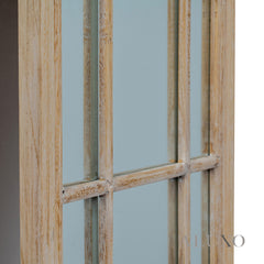 Torin Rustic Washed Wood Tall Arched Window Wall Mirror - 170cm