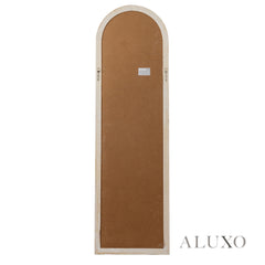 Torin Rustic Washed Wood Tall Arched Window Wall Mirror - 170cm