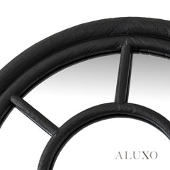 Torin Black Wood Tall Arched Window Wall Mirror - 170cm